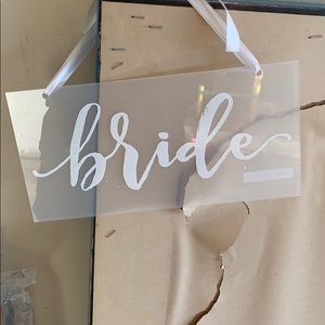 Wedding chair signs for bride and groom